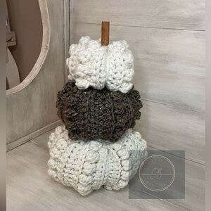 Handmade crochet Stacked Pumpkin!